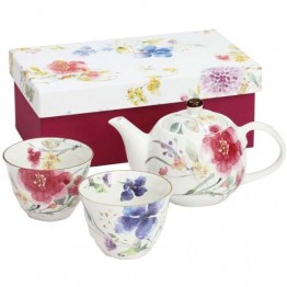 花卉水彩壺茶具