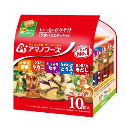 <極推薦>天野食品5種10入味增湯-アマノフーズ いつものおみそ汁 10食バラエティセット-JF