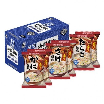  AMANO 沖泡即食 海鮮粥-3種口味各2入(共6入)-JF@